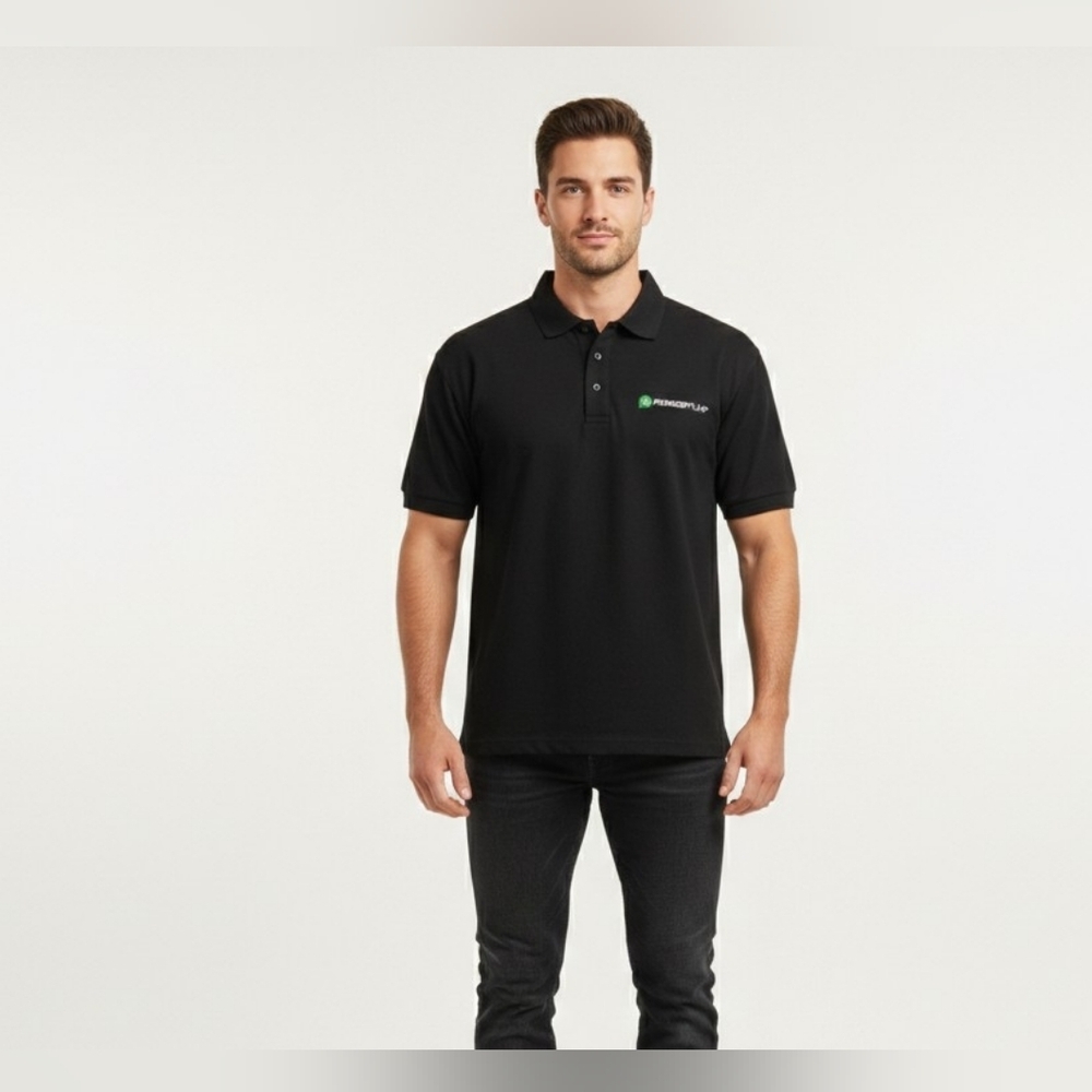 Trojan Men's Pioneer Pump Corporate Polo Shirt - Black, Size Large - NWT